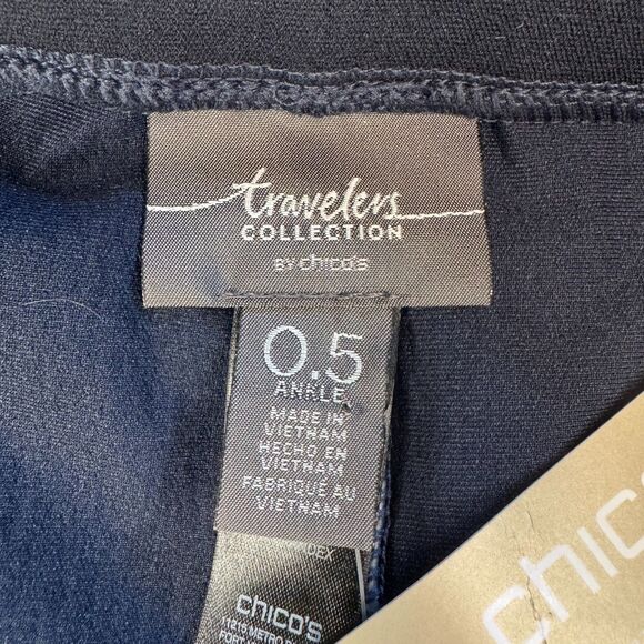 NEW CHICO'S womens size 6 small Travelers Collection crepe india ink ankle pants - Picture 10 of 12